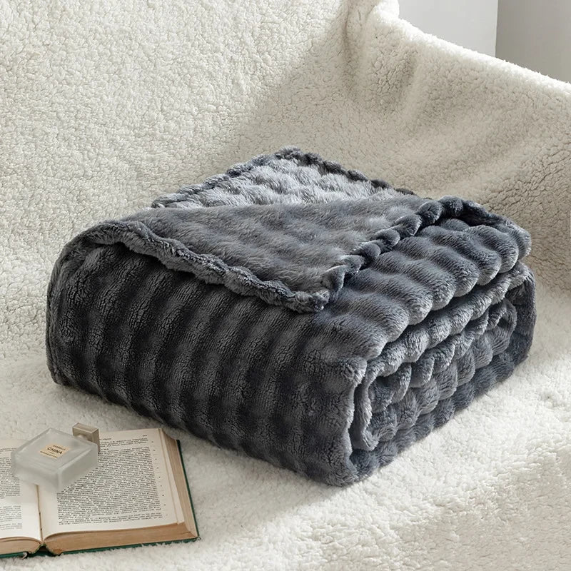 3D Bubble Plush Throw Blanket