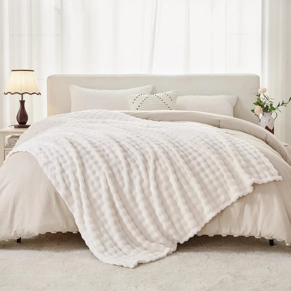 3D Bubble Plush Throw Blanket
