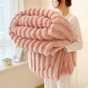 Artificial Rabbit Plush Throw Blanket
