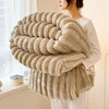 Artificial Rabbit Plush Throw Blanket