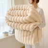 Artificial Rabbit Plush Throw Blanket