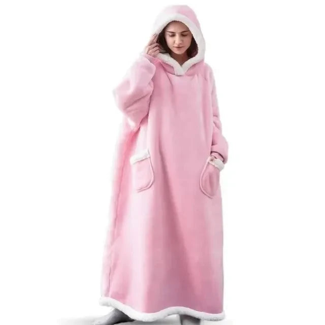 Super Long Flannel Blanket Hoodie