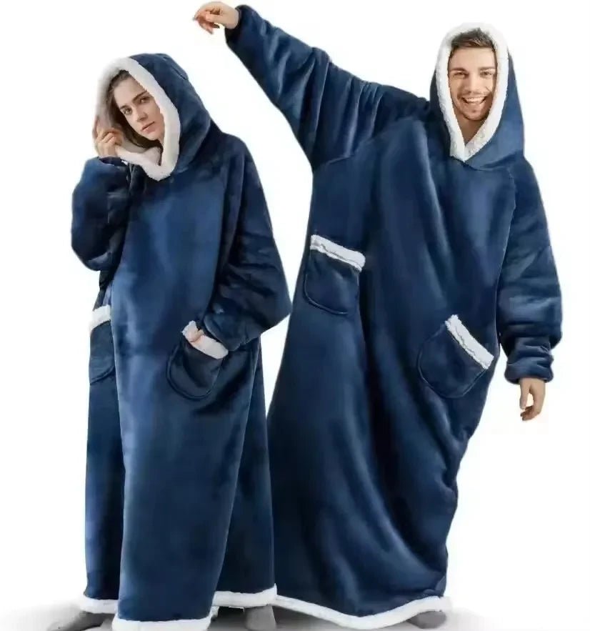 Super Long Flannel Blanket Hoodie