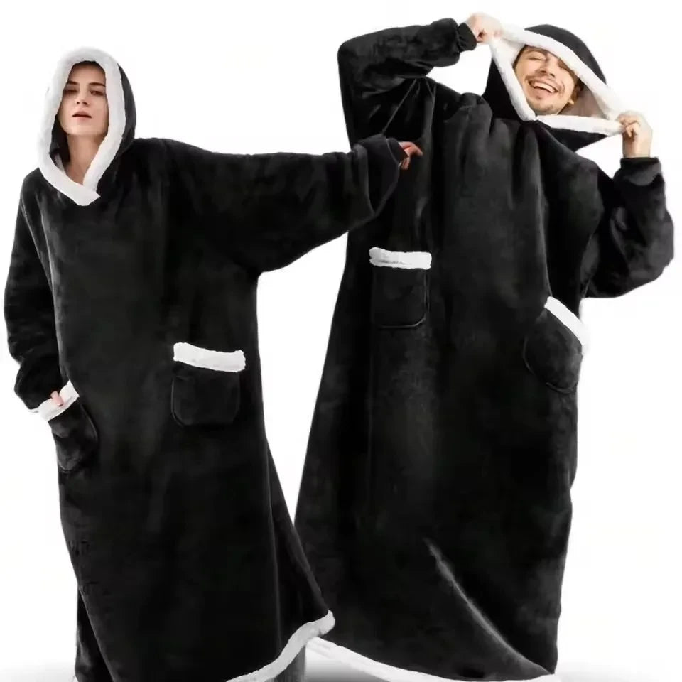 Super Long Flannel Blanket Hoodie