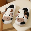 Plush Cartoon Cow Slippers