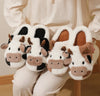 Plush Cartoon Cow Slippers